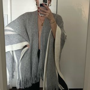Grey & Beige Poncho